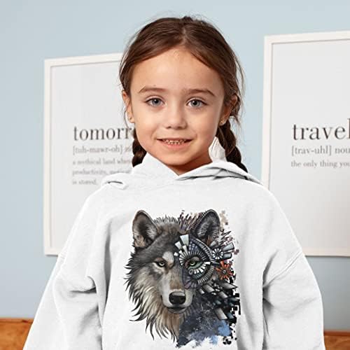 Hoody За деца Cool Wolf Designs - Ръчна Hoody С качулка За Деца - Детска Hoody с участието на лице на животно