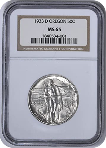 1933 D Орегон Възпоменателна Сребърна Други NGC MS65