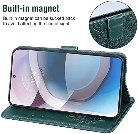 Калъф за телефон Moto One 5G Ace/Motorola G G5 2021 Чантата с Предпазно Фолио от Закалено Стъкло, Кожена флип-надолу