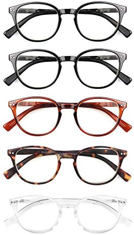 OKH 5 опаковки Очила за четене за Мъже и Жени, Блокер Синя Светлина Кутия Пантите за Четене, по-Леки Очила С