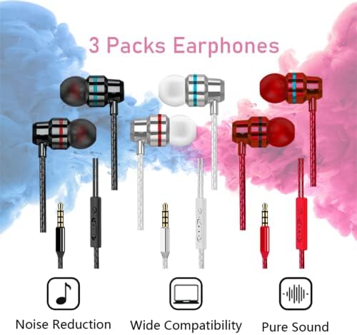 Жични слушалки Yatloml с микрофон, 3 серии, ушите с тежки бас, слушалки с високо качество на звука и са съвместими