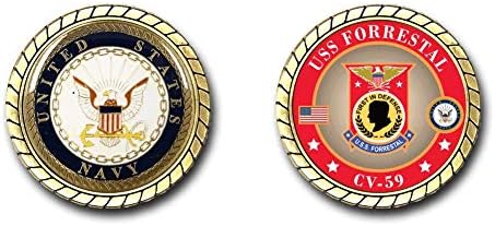 USS Forrestal CV-59 Challenge Монети от ВОЕННОМОРСКИТЕ сили на САЩ Официално Лицензирани