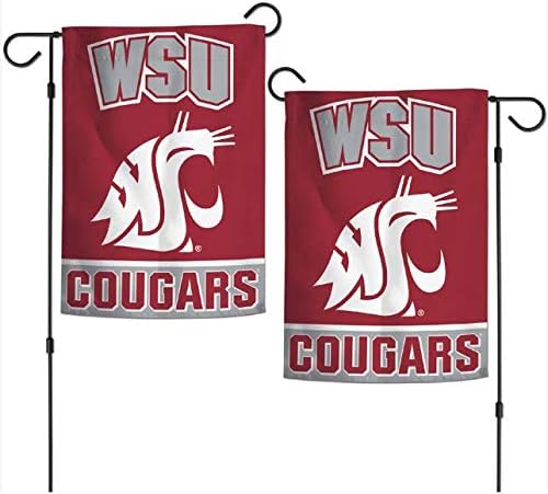 2-Обикновен Градински Флаг WinCraft Washington State Cougars на 12.5 x 18