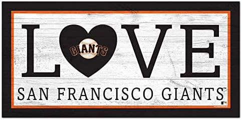 MLB San Francisco Giants Унисекс Знак на любов San Francisco Giants, Отборен Цвят 6 x 12