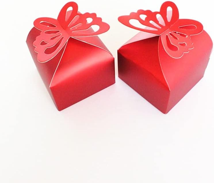 n/a 50 бр. Хартиени подаръчни кутии за шоколадови бонбони във формата на пеперуда, Сгъваеми, направи си сам, аксесоари за Сватба, рожден Ден (Цвят: B Размер: Един размер)