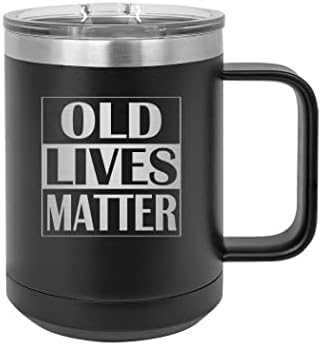 Rogue River Тактически Забавен Тежкотоварни Чаша За Кафе, Чаши От Неръждаема Стомана С Капак Old Lives Matter