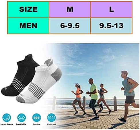 Чорапи за бягане за мъже и жени, 4 Чифта Спортни Чорапи за спорт на щиколотках, С ниско деколте Performance