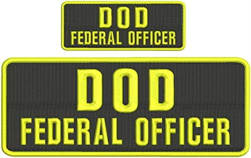 Бродирана нашивка - Ленти за Жени и Мъже - Куката Федерална служител на Министерството на отбраната Жълти Букви