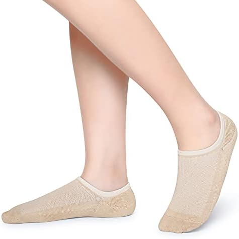 Дамски Памучни Чорапи на дебелото възглавница Henwarry с Дълбоко деколте и Квалификация, Спортни чорапи с мрежа