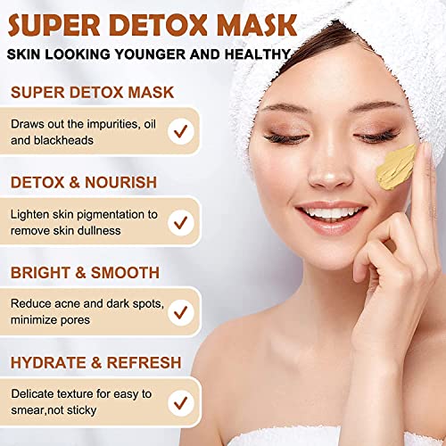 LAVONE Turmeric Vitamin C Глинена маска за лице, Маска за грижа за кожата на лицето с витамин С, алое и екстракт