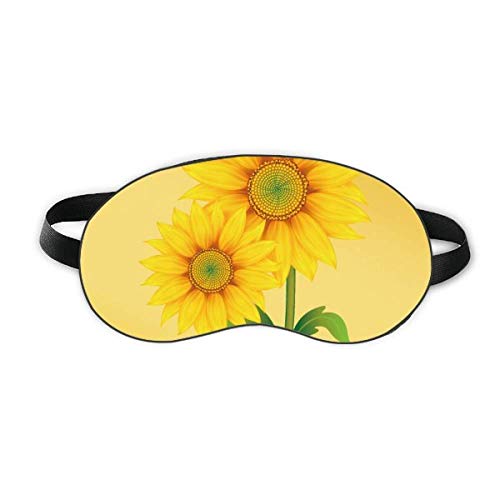 Жълт Зелените Слънчоглед Цвете Растение Sleep Eye Shield Мека Нощна Превръзка На Очите На Сивата Чанта За Носене