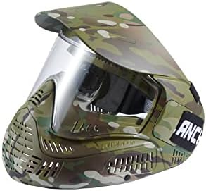 Страйкбольная маска Lancer Tactical Camo Full Face и защитни очила с козирка - Изработени от полиетилен с висока