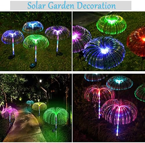 Соларни лампи XRR за външна градина, Комплект от 4 Соларни осветителни тела, Променящия се цвят на Медуза, Слънчеви