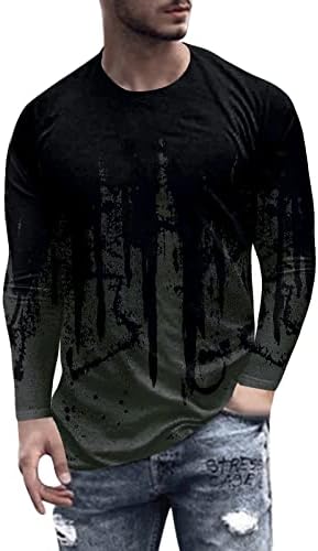 GDJGTA Мъжка Мода Ретро Спорт Фитнес на Открито 3D Тениска С Цифрово Принтом Риза с Дълъг Ръкав Блуза, Топ Мъжка Поло Дълъг