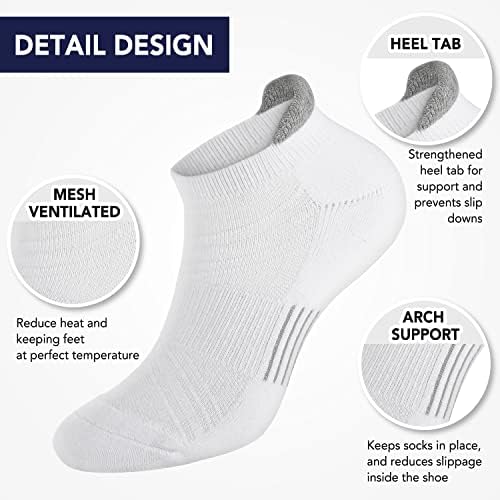 ACTINPUT Мъжки Чорапи с дълбоко деколте в глезена, Анти-Мехури, Спортни характеристики и Комфорт за джогинг,
