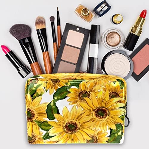 TBOUOBT козметични чанти за Жени, Косметичка За Пътуване, Органайзер За Тоалетни Принадлежности, Ретро Слънчогледа