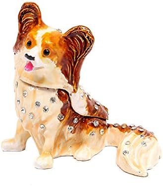 QIFU-Ръчно Рисувани, Эмалированная, В Стила на Кучета, Декоративни Навесная Кутия За Бижута, Уникален Подарък