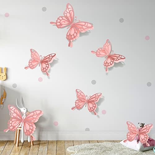 12 бр. Голяма Пеперуда за парти, Хартиена Пеперуда в 2 Различни размера, 3D Комплект за декора на стените с