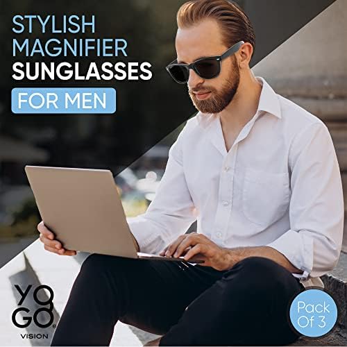 Слънчеви очила Yogo Vision Reader за жени и мъже, Слънчеви Очила за четене с тонировкой UV400 3-Pk