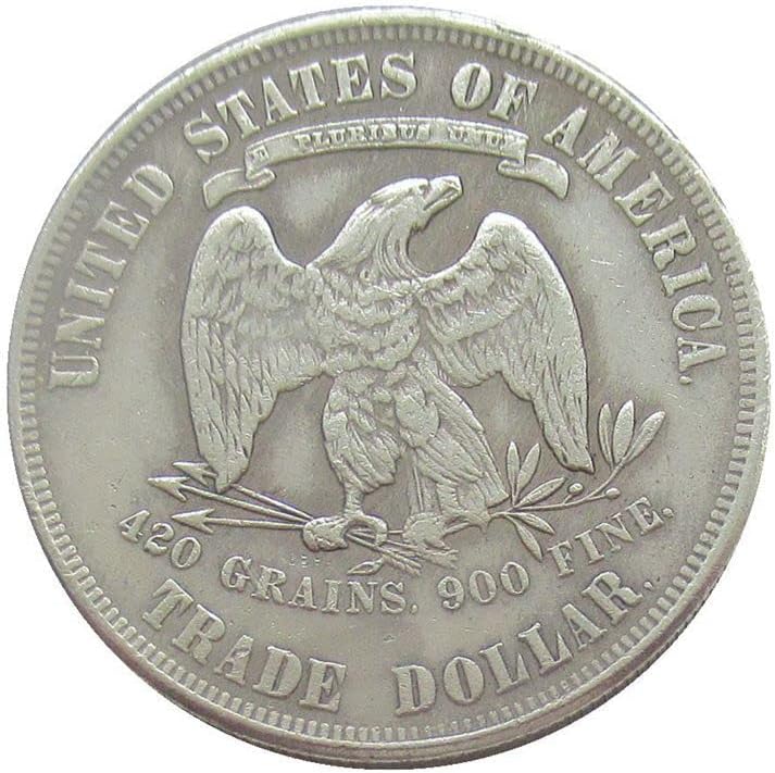 Възпоменателна монета Take Flower 1879 за 1 щатски долар, Точно Копие със Сребърно покритие