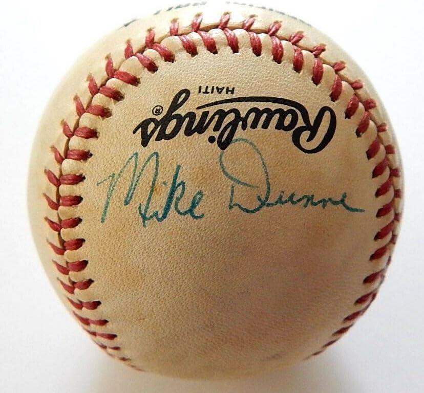 Майк Дън е Подписал Официален Автограф Rawlings NL Baseball Auto Autograph - Бейзболни топки с автографи