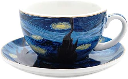 Кафе-сладкарница Coffeezone Изкуството на Винсент Ван Гог Звездна нощ Порцеланова чашата за Кафе с чинийка за
