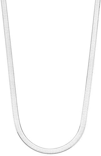 Miabella Стерлинговое Сребро 925 Проба Италианско Твърдо 4,5 мм Гъвкаво Плоски Колие с Веригата на коледна елха