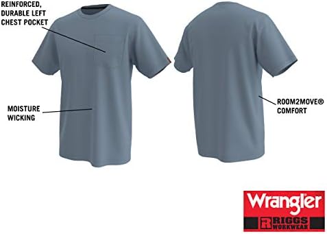 Мъжки t-shirt Wrangler Riggs Workwear с Къс ръкав и Джоб За изпълнения