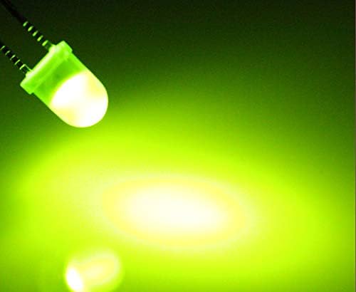 JIATONG 100шт 4 мм, Кръгли Разпръснати Сверхяркие светодиоди f4 2-пинов лампа 4 мм Кръгла върха led лампа (зелен)