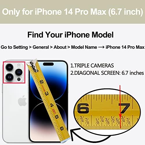 Чанта-портфейл LAMEEKU, Съвместим с iPhone 14 Pro Max, Кожен калъф с държач за карти, въртящи околовръстен стойката