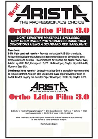 Фотопленка ARISTA Ортопедия Litho Film 3.0-5x7/25 Листа Фотопленка Ортопедия Litho Film 3.0-5x7/25 Листа, бяла