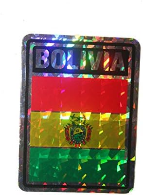 Боливия КВАДРАТЕН Флаг на Страната Метална Броня Стикер стикери Размер: 4 x 3 Нова