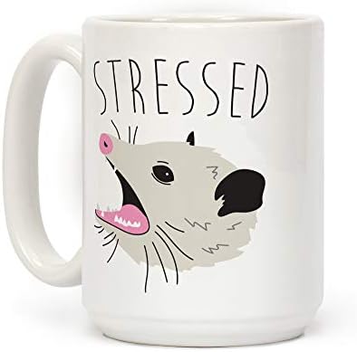 Керамични Кафеена Чаша LookHUMAN Stressed Opossum White 15 Грама