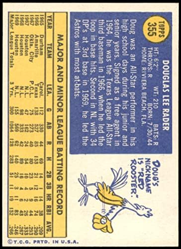 1970 Topps 355 Даг Нападател Хюстън Астрос (Бейзболна картичка) EX/MT Astros