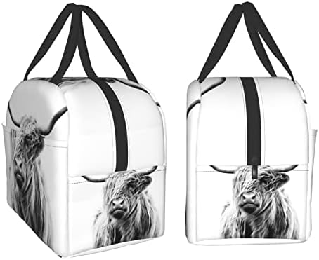 Високият Крава Портрет на Крави с принтом, Изолирано чанта за Обяд за жени, дамски чанти за обяд за работа,
