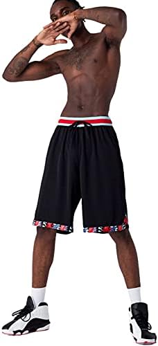 Баскетболни шорти Auyz за Мъже, Черно-Бели Леки Спортни Шорти за Бягане, Спортни къси Панталони с Джобове и