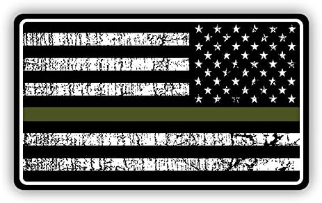 Военна Тънка линия, Стикер с Перевернутым Флага на САЩ, Стикер с Флага на сащ в Гранжевую Зелена лента за Леки