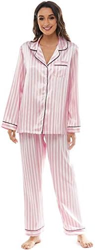 Escalier Женски 5 бр. копринен сатен, пижамный комплект, пижами на бретелях, пижамные комплекти копчета, пижамные