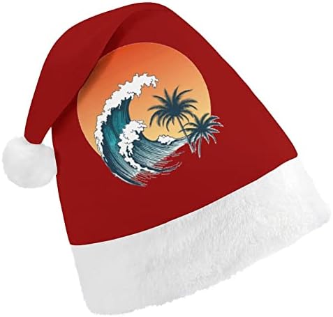 Плюшен Коледна Шапка Big Wave Surfer Палави и Сладки Шапки на Дядо Коледа с Плюшени Полета и Удобна Подплата