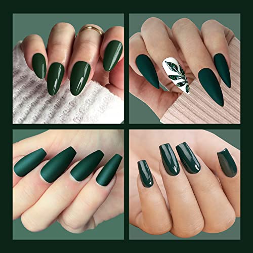 wowfun Зелен гел-лак за нокти, зелен гел-лак, 1 бр., 15 мл, напоена с тъмно зелен гел-лак за нокти, професионални