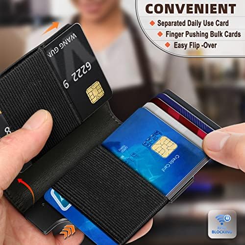 Скоба за пари в мъжкото чантата BULLIANT, Тънък Калъф за портфейла, с възможност за разширяване на 11 RFID Карти-блокиране,