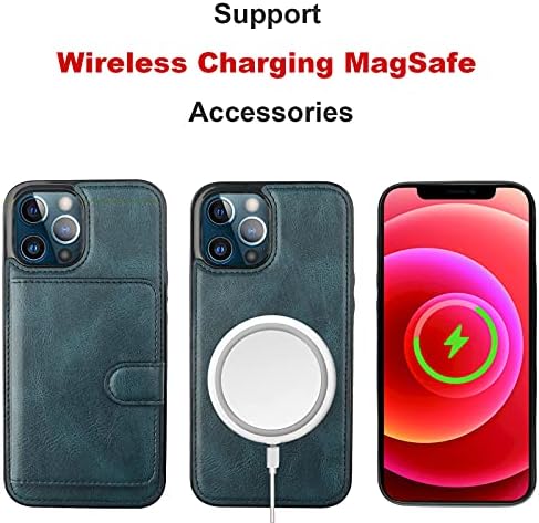 Чанта-портфейл Bocasal за iPhone 12 Pro Max, Съвместим с Магнитна RFID заключване MagSafe, Подвижни, Флип калъф
