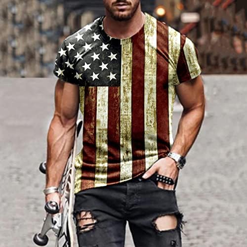 XXBR Ден на Независимостта Мъжки солдатские Тениски с къс ръкав, Летни Реколта Патриотични тениска с американския