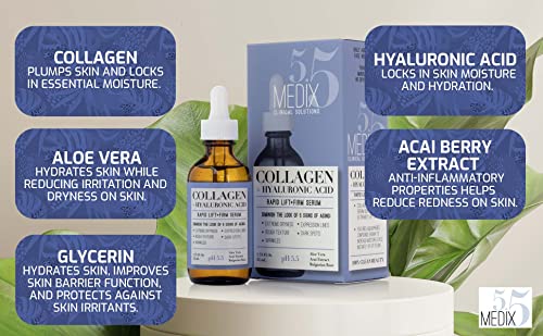 Medix 5.5 Колаген + хиалуронова киселина и Серум за лице против Стареене на кожата овлажняващ крем За стягане