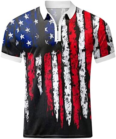 RUIRUILICO Мъжка Риза с къси ръкави с Флага на САЩ, на 4 юли, Тениски С Патриотичен Принтом, Летни Ежедневни