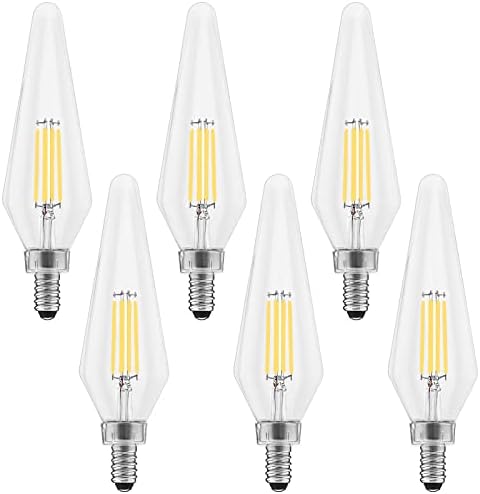Led лампи Luxrite E12 в канделябрах мощност 60 W, 5000 До Ярко-бяло, Изчислени на закрит лампа, Лампа за полилеи