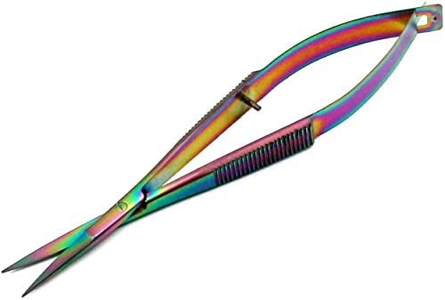 OdontoMed2011 4,5 Извити Ножици За Изстискване от Неръждаема Стомана Multi Titanium Цвят на Дъгата