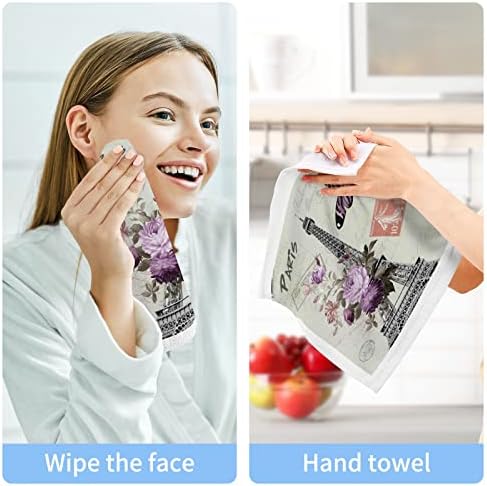 Kigai 4 Опаковки Мочалок Paris Tower Бътерфлай – Меки Кърпи За лице, За фитнес, Хотелски и спа качество, Кърпи