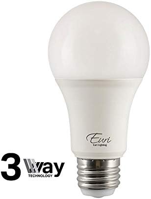Euri Lighting EA19-14W2150et, LED 3-лентов A19, 4/8/14 W (еквивалент на 40/60/100 W), 500/1000/1500 lm, цокъл