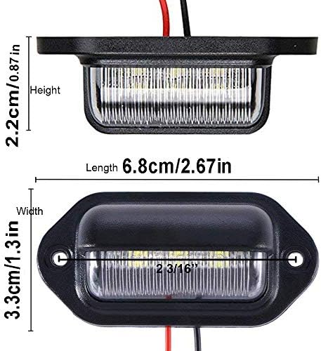 Лампа Регистрационен номер JEDEW (2 опаковки), 12 6 SMD Led Лампа Регистрационен номер, Задна Светлина за камион